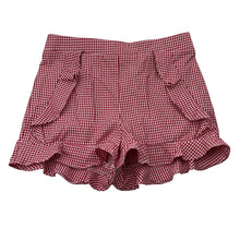 Load image into Gallery viewer, Girls Bardot Junior, lightweight red check shorts, elasticated, EUC, size 7,  