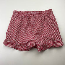 Load image into Gallery viewer, Girls Bardot Junior, lightweight red check shorts, elasticated, EUC, size 7,  