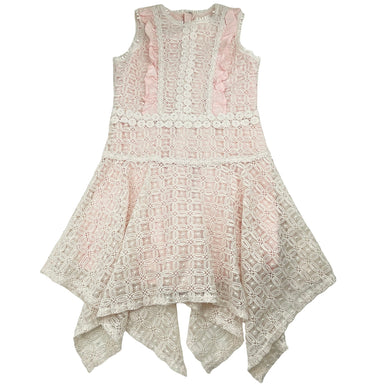 Girls WITCHERY, cotton-lined lace party / formal dress, EUC, size 8, L: 66cm (middle)