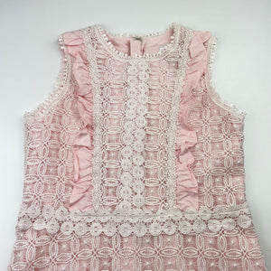 Girls WITCHERY, cotton-lined lace party / formal dress, EUC, size 8, L: 66cm (middle)