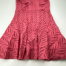 Load image into Gallery viewer, Girls Bardot Junior, lined broderie cotton ruffle dress, EUC, size 10, L: 73cm