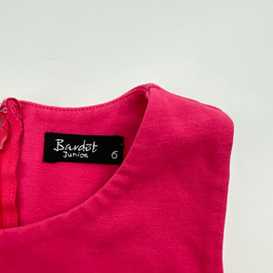 Girls Bardot Junior, pink peplum sleeveless top, GUC, size 6,  