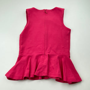 Girls Bardot Junior, pink peplum sleeveless top, GUC, size 6,  