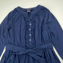 Load image into Gallery viewer, Girls RALPH LAUREN, navy, soft feel, long sleeve dress, GUC, size 4, L: 58cm