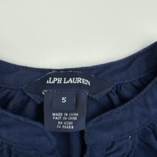 Load image into Gallery viewer, Girls RALPH LAUREN, navy, soft feel, long sleeve dress, GUC, size 4, L: 58cm