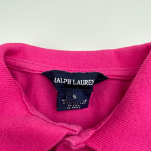 Load image into Gallery viewer, Girls RALPH LAUREN, cotton ruffle polo dress, large pony, GUC, size 5, L: 52cm