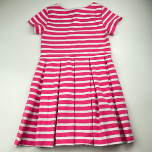 Girls POLO RALPH LAUREN, pink & white stripe dress, pilling, FUC, size 7, L: 60cm