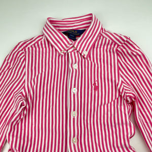 Girls POLO RALPH LAUREN, soft jersey cotton long sleeve shirt dress, EUC, size 7, L: 60cm