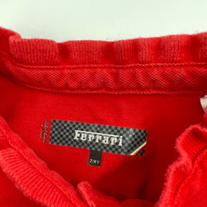 Girls Ferrari, red cotton polo shirt top, GUC, size 7-8,  