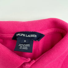 Load image into Gallery viewer, Girls RALPH LAUREN, pink polo dress, large pony, EUC, size 5, L: 51cm