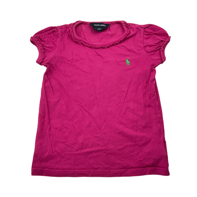 Girls RALPH LAUREN, pink cotton tee / top, GUC, size 4,  