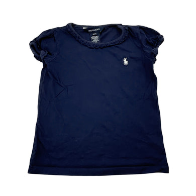 Girls RALPH LAUREN, navy cotton tee / top, FUC, size 4,  