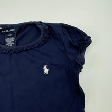 Load image into Gallery viewer, Girls RALPH LAUREN, navy cotton tee / top, FUC, size 4,  