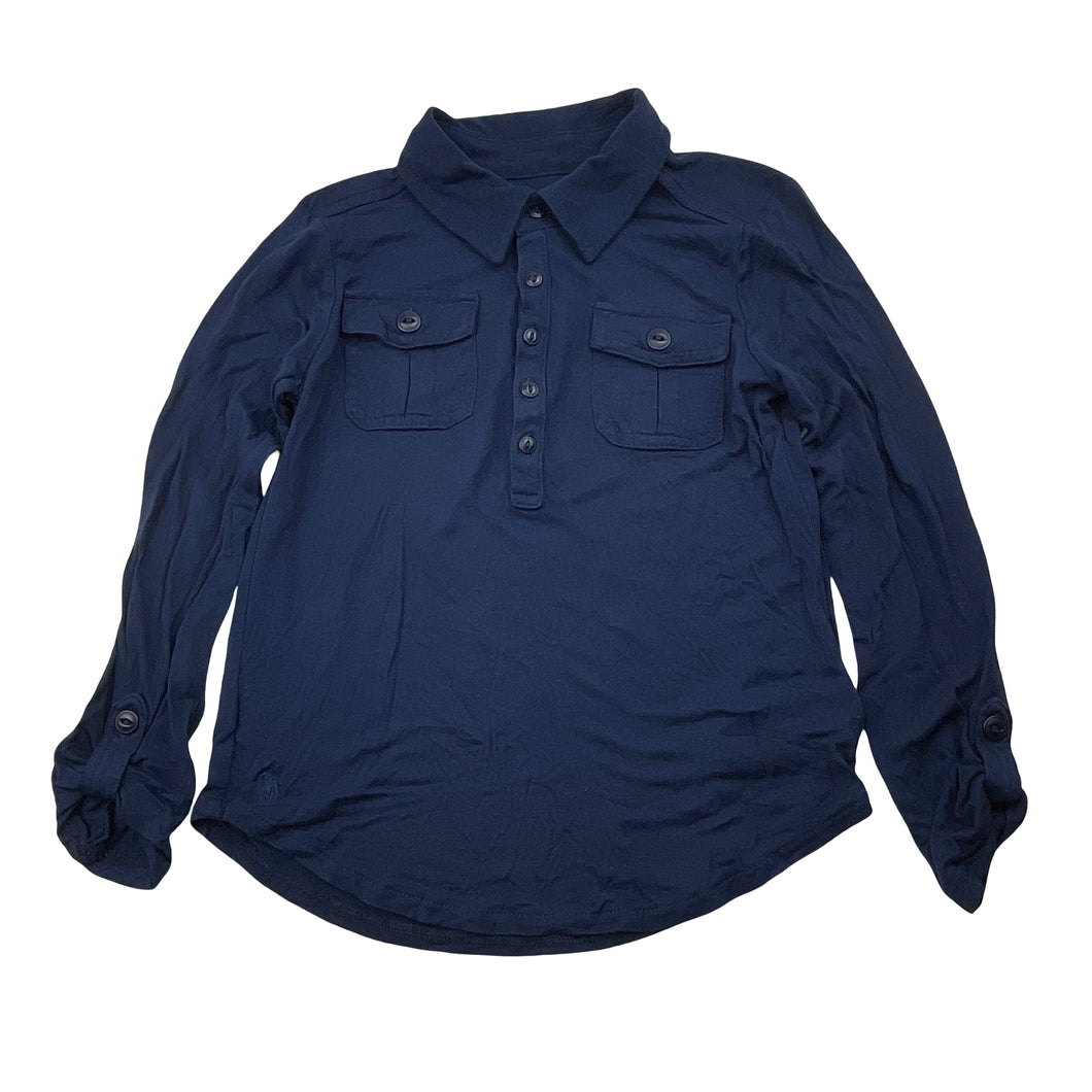 Girls RALPH LAUREN, lightweight stretchy long sleeve polo top, EUC, size 5,  