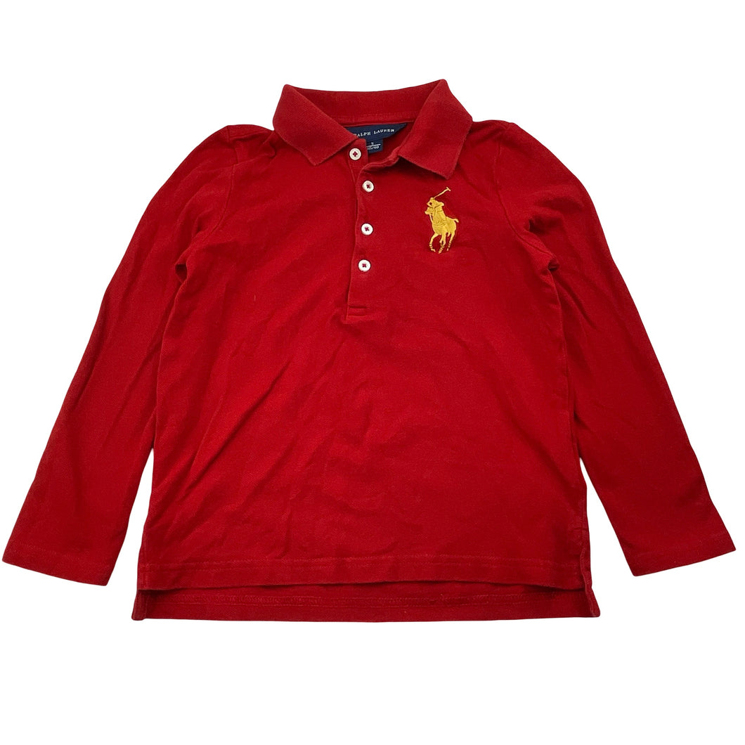 Unisex RALPH LAUREN, long sleeve polo shirt top, large pony, GUC, size 5,  