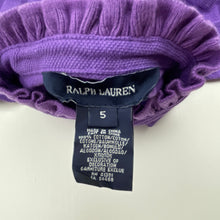 Load image into Gallery viewer, Girls RALPH LAUREN, purple cotton tee / top, EUC, size 5,  