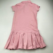 Load image into Gallery viewer, Girls RALPH LAUREN, pink box pleat polo dress, EUC, size 5, L: 56cm