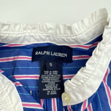 Load image into Gallery viewer, Girls RALPH LAUREN, lightweight cotton shirt dress, GUC, size 5, L: 55cm