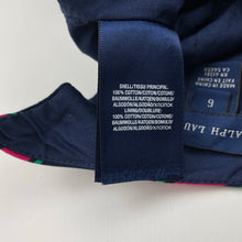 Load image into Gallery viewer, Girls RALPH LAUREN, lined, navy, pink &amp; green stripe cotton dress, EUC, size 6, L: 65cm