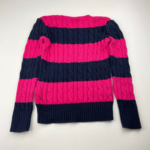Load image into Gallery viewer, Girls RALPH LAUREN, pink &amp; navy cotton/wool knit sweater / jumper , FUC, size 6,  