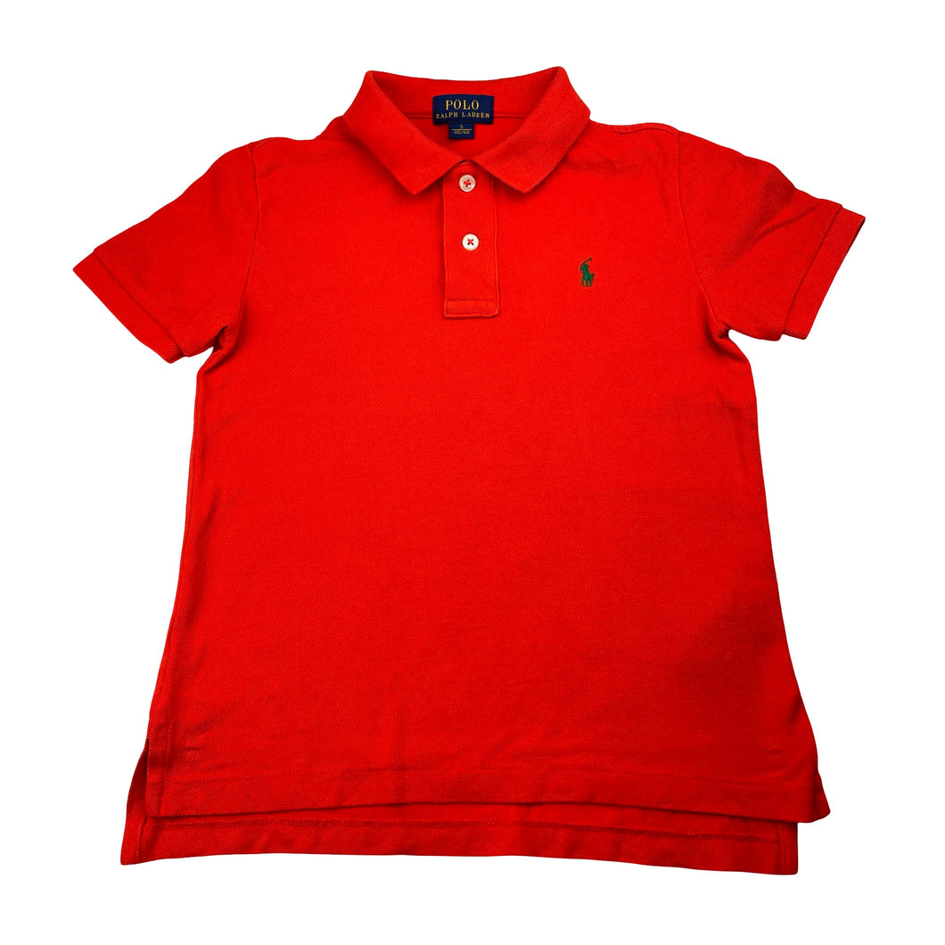 Boys POLO RALPH LAUREN, orange cotton polo shirt top (marks back hem), FUC, size 5,  