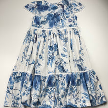 Load image into Gallery viewer, Girls Zara, lightweight dress, peacocks (light marks on skirt), FUC, size 7, L: 68cm