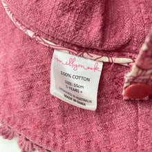 Load image into Gallery viewer, Girls Millymook, reversible cotton hat, detachable strap, GUC, size 5-7,  