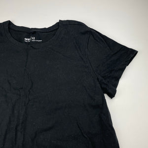 Girls Anko, black cotton tee / top, EUC, size 12,  