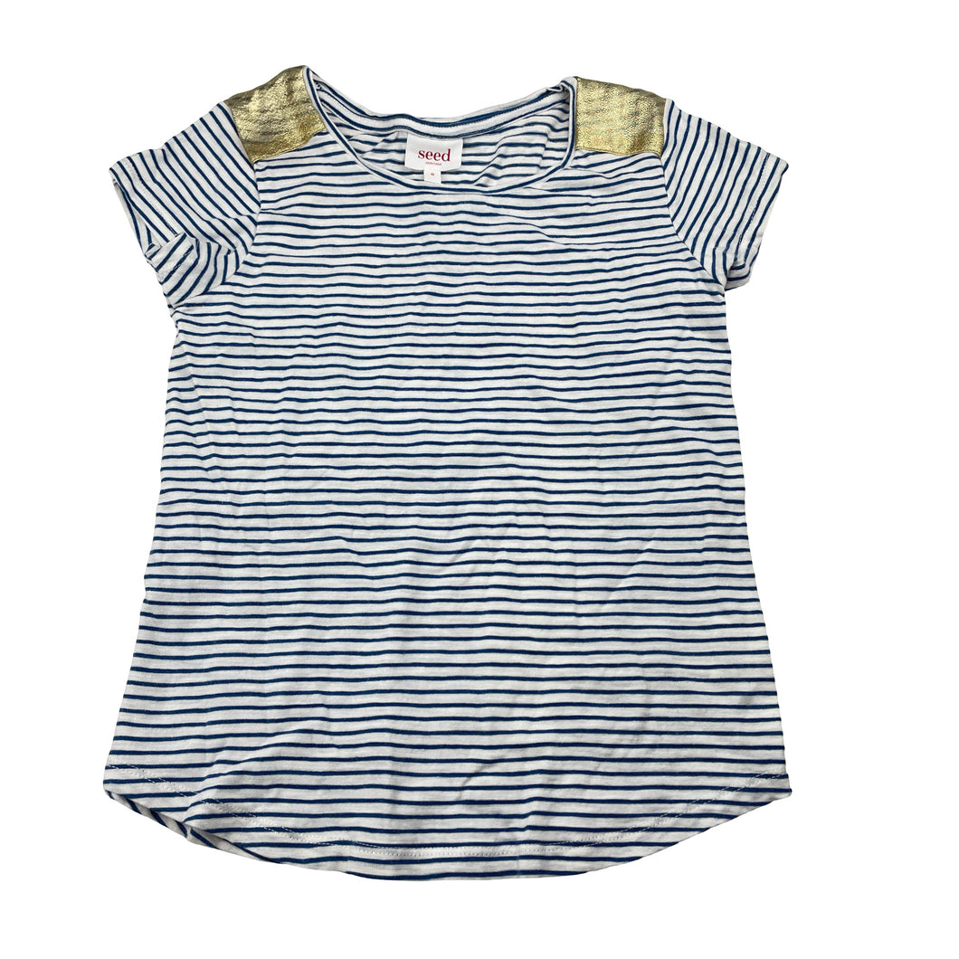 Girls Seed, striped cotton tee / top, GUC, size 8,  