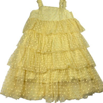 Girls Seed, cotton lined embroidered tulle dress, GUC, size 8, L: 70cm