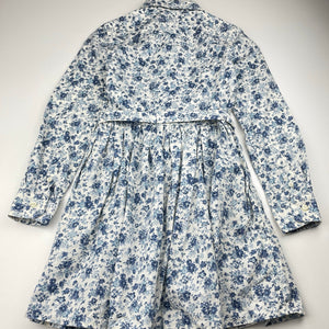 Girls POLO RALPH LAUREN, floral cotton shirt dress, pockets, EUC, size 8, L: 67cm