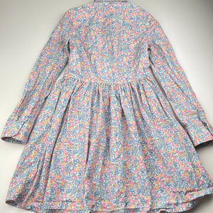 Girls POLO RALPH LAUREN, floral cotton shirt dress, pockets, EUC, size 8, L: 66cm