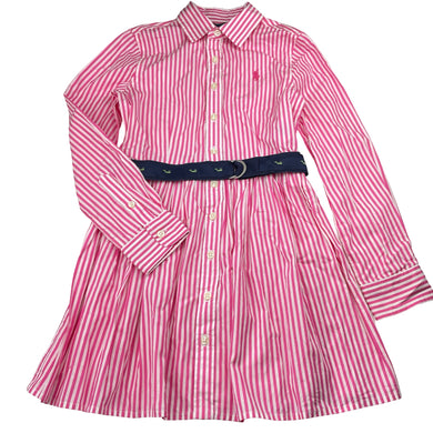 Girls POLO RALPH LAUREN, lightweight cotton shirt dress, EUC, size 8, L: 64cm