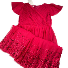 Load image into Gallery viewer, Girls Monsoon, red tulle &amp; sequin party / formal dress, NEW, size 12-13, L: 90cm