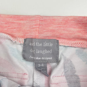 Girls and the little dog laughed, stretchy leggings / bottoms, inside leg: 32cm, EUC, size 3-4,  