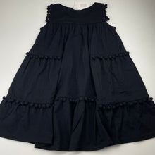 Load image into Gallery viewer, Girls Seed, black cotton dress, pom pom trim, NEW, size 8-9, L: 65cm