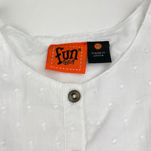 Load image into Gallery viewer, Girls Fun Spirit, lined white cotton dress (small marks), FUC, size 4, L: 57cm