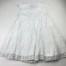 Load image into Gallery viewer, Girls Fun Spirit, lined white cotton dress (small marks), FUC, size 4, L: 57cm