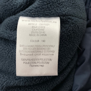 Girls Glamorous Le Chic, fleece-lined wadded navy jacket / coat, L:58cm, EUC, size 8,  