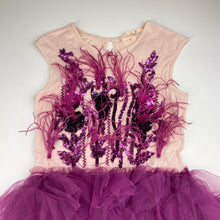 Load image into Gallery viewer, Girls TUTU DU MONDE, tulle, sequin &amp; feather party / formal dress, EUC, size 10-11, L: 75cm approx