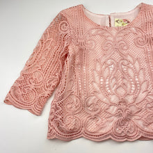 Load image into Gallery viewer, Girls Mia Joy, lined pink lace top, EUC, size 10,  