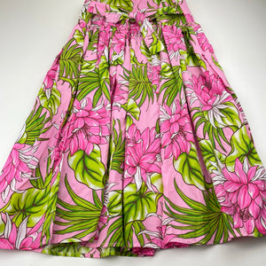 Girls floral, lightweight summer dress, no labels, armpit-armpit: 32.5cm, EUC, size 7-8, L: 80cm