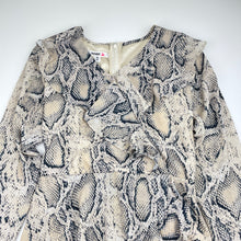 Load image into Gallery viewer, Girls PAVEMENT, lined, lightweight snakeskin print dress, EUC, size 10, L: 77cm