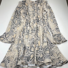 Load image into Gallery viewer, Girls PAVEMENT, lined, lightweight snakeskin print dress, EUC, size 10, L: 77cm