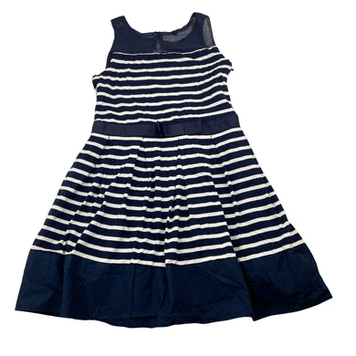 Girls Next, navy & white stripe party dress, EUC, size 6, L: 57cm