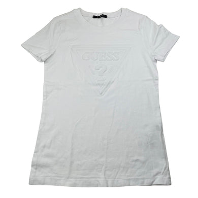 Girls GUESS, white cotton tee / top, size XS, armpit-armpit 37.5cm, EUC, size 12,  