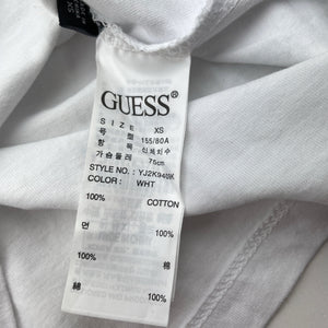 Girls GUESS, white cotton tee / top, size XS, armpit-armpit 37.5cm, EUC, size 12,  