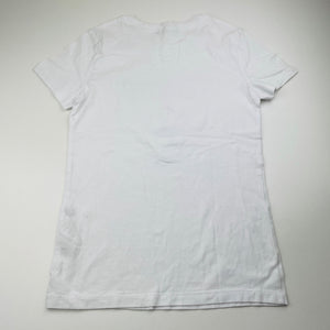 Girls GUESS, white cotton tee / top, size XS, armpit-armpit 37.5cm, EUC, size 12,  