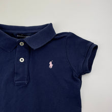 Load image into Gallery viewer, Girls RALPH LAUREN, navy box pleat polo dress, GUC, size 4, L: 48cm