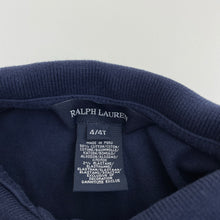 Load image into Gallery viewer, Girls RALPH LAUREN, navy box pleat polo dress, GUC, size 4, L: 48cm